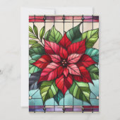 プリンタブルステンドグラス ポインセチア スクラップブッキングペーパー 招待状 (正面)