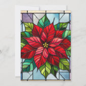 プリンタブルステンドグラス ポインセチア スクラップブッキングペーパー 招待状 (裏面)