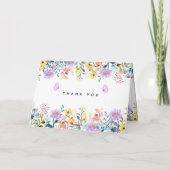 プリンタルブルー フローラル サンクス カード  即時ダウンロード (裏面)