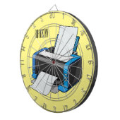 プリンターの漫画イラスト ダーツボード (正面右)