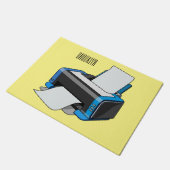 プリンターの漫画イラスト ドアマット (アングル)