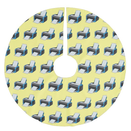 プリンターの漫画イラスト ブラッシュドポリエステルツリースカート (正面)