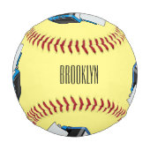 プリンターの漫画イラスト 野球ボール (裏面)