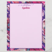 プリンターサイズの紫とピンクの抽象芸術水色 レターヘッド (正面)