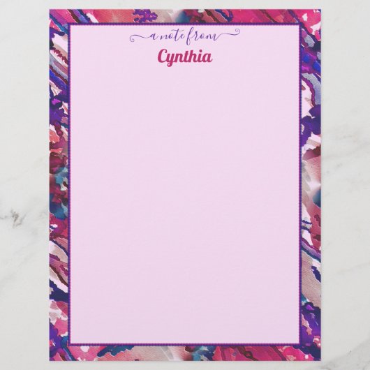 プリンターサイズの紫とピンクの抽象芸術水色 レターヘッド (正面)