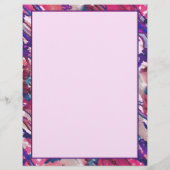 プリンターサイズの紫とピンクの抽象芸術水色 レターヘッド (裏面)