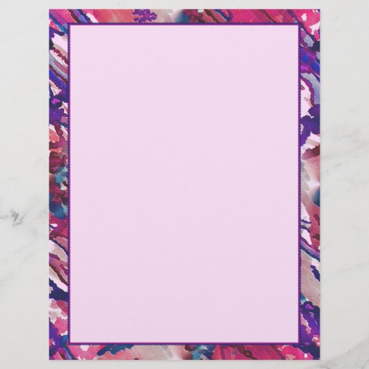 プリンターサイズの紫とピンクの抽象芸術水色 レターヘッド (裏面)