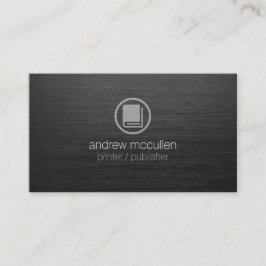 プリンタ発行者帳簿アイコン濃いブラシ仕上げメタル 名刺