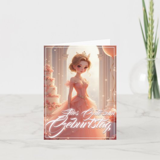 プリンツゼシンzumゲブルツスタンim rosa Traumkleid カード (正面)