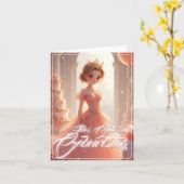 プリンツゼシンzumゲブルツスタンim rosa Traumkleid カード (黄色い花)