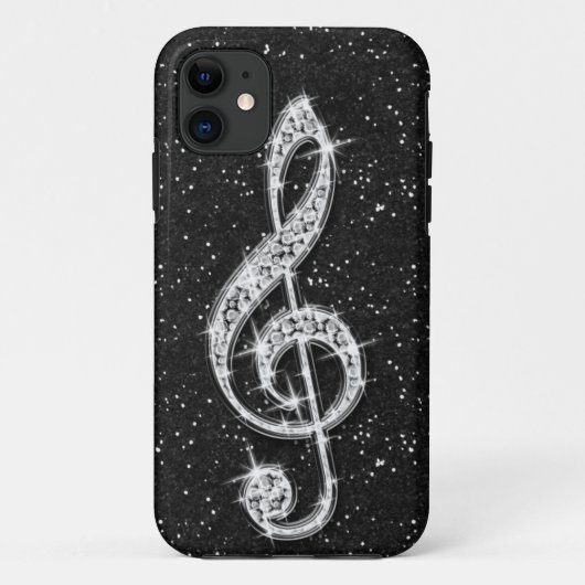 プリントされたきらめくダイヤモンドの音符 Case-Mate iPhoneケース (裏面)