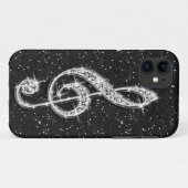 プリントされたきらめくダイヤモンドの音符 Case-Mate iPhoneケース (裏面(横))