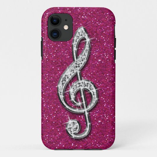 プリントされたきらめくダイヤモンドの音符 Case-Mate iPhoneケース (裏面)