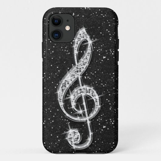 プリントされたきらめくダイヤモンドの音符 Case-Mate iPhoneケース (裏面)