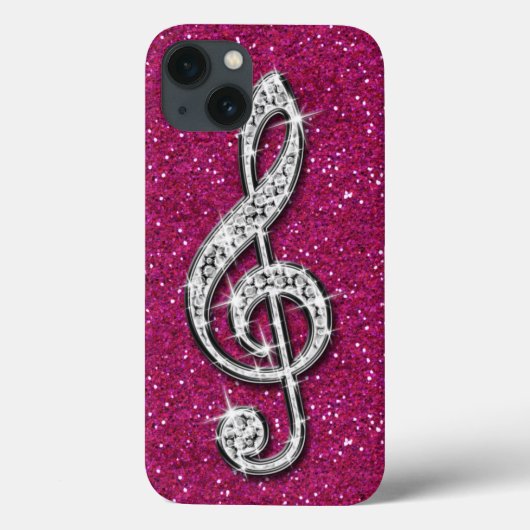 プリントされたきらめくダイヤモンドの音符 Case-Mate iPhoneケース (裏面)