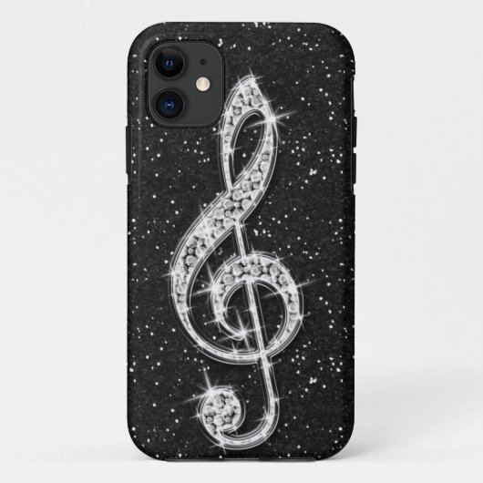 プリントされたきらめくダイヤモンドの音符 Case-Mate iPhoneケース (裏面)