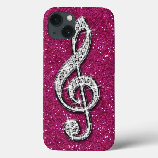 プリントされたきらめくダイヤモンドの音符 Case-Mate iPhoneケース (裏面)
