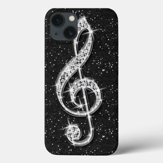 プリントされたきらめくダイヤモンドの音符 Case-Mate iPhoneケース (裏面)