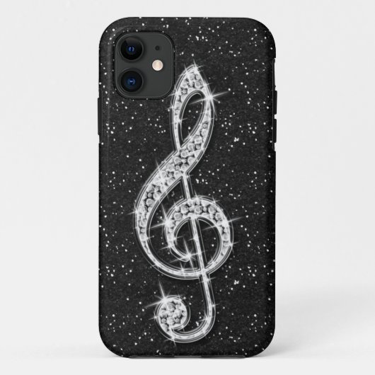 プリントされたきらめくダイヤモンドの音符 Case-Mate iPhoneケース (裏面)
