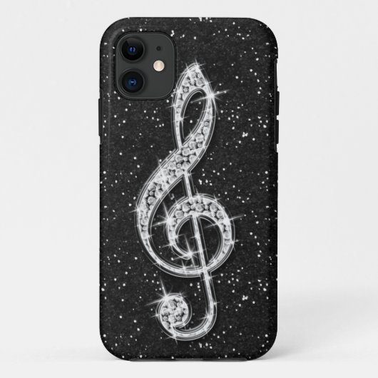 プリントされたきらめくダイヤモンドの音符 Case-Mate iPhoneケース (裏面)