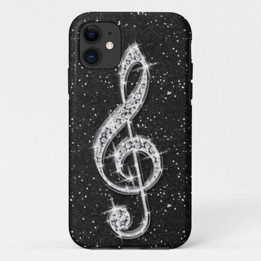 プリントされたきらめくダイヤモンドの音符 Case-Mate iPhoneケース (裏面)