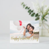 プリントされたゴールドフォイルのバレンタインデー写真 シーズンポストカード (スタンド正面)