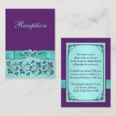 プリントされたボーアクア、紫の披露宴エンクロージャカード エンクロージャーカード (正面/裏面)