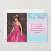 プリントされたボーピンク、アクアフローラ写真サンキューカード サンキューカード (裏面)