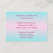 プリントされたボーホットピンク、アクアフローラエンクロージャカード エンクロージャーカード (裏面)