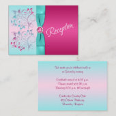 プリントされたボーホットピンク、アクアフローラエンクロージャカード エンクロージャーカード (正面/裏面)