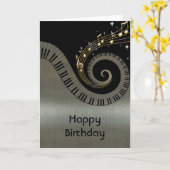 プリントされたメタリックエフェクトピアノ鍵金ゴールド音楽 カード (黄色い花)