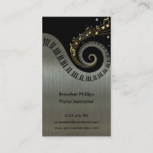プリントされたメタリックエフェクトピアノ鍵金ゴールド音楽 名刺 (裏面)
