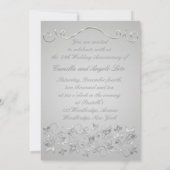 プリントされたリボンと蝶結びの25周年結婚記念日の写真招待状 招待状 (裏面)