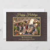 プリントされた偽の茶色のワニのテクスチャ写真 シーズンカード (正面)