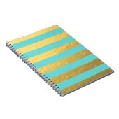 プリントされた青と金ストライプ箔の製品 ノートブック (右側)