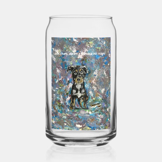 プリントされた食器ガラス ガラス缶 (正面)