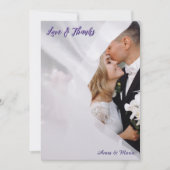 プリントされた3Dエフェクト ラベンダーカリグラフィー サンキューカード (正面)