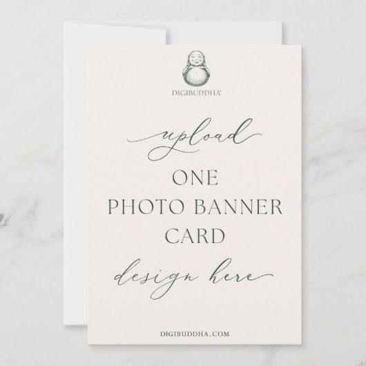 プリントされた5x7インチフォトバナーカードデジブッダデザイン 招待状 (正面)