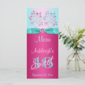 プリントされたBOWピンク、アクアフローラスイート16メニューカード メニュー (スタンド正面)