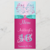 プリントされたBOWピンク、アクアフローラスイート16メニューカード メニュー (正面)