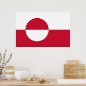 プリントとグリーンランド州旗 ポスター (キッチン)