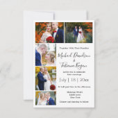 プリントとデジタルの5枚の写真結婚コラージュ 招待状 (正面)