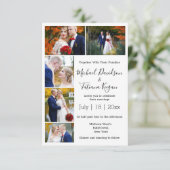 プリントとデジタルの5枚の写真結婚コラージュ 招待状 (スタンド正面)