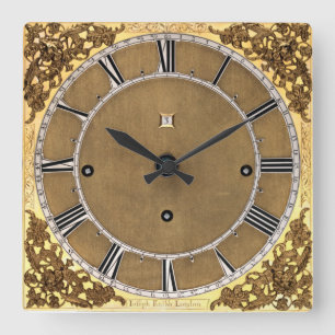 プリントのアンティーク1685ジョセフ・ナイフ スクエア壁時計