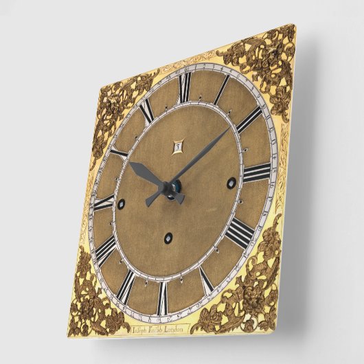 プリントのアンティーク1685ジョセフ・ナイフ スクエア壁時計 (傾斜)