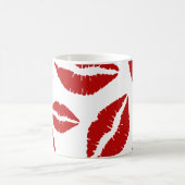 プリントのコーヒー・マグをくまなく口紅の唇 コーヒーマグカップ (中央)