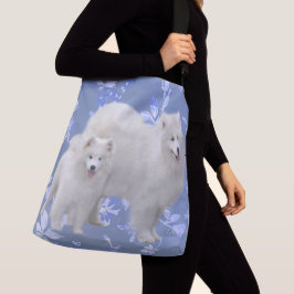 プリントのトートをくまなくSamoyed - Med及びLrgの十字の体 クロスボディバッグ