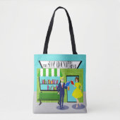 プリントのトートバックをくまなくレトロの愛書家 トートバッグ (正面)