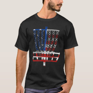 プリントのバックアメリカン国旗のディスクのゴルフバスケット – Gol Tシャツ