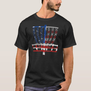 プリントのバックアメリカン国旗のディスクのゴルフバスケット – Gol Tシャツ